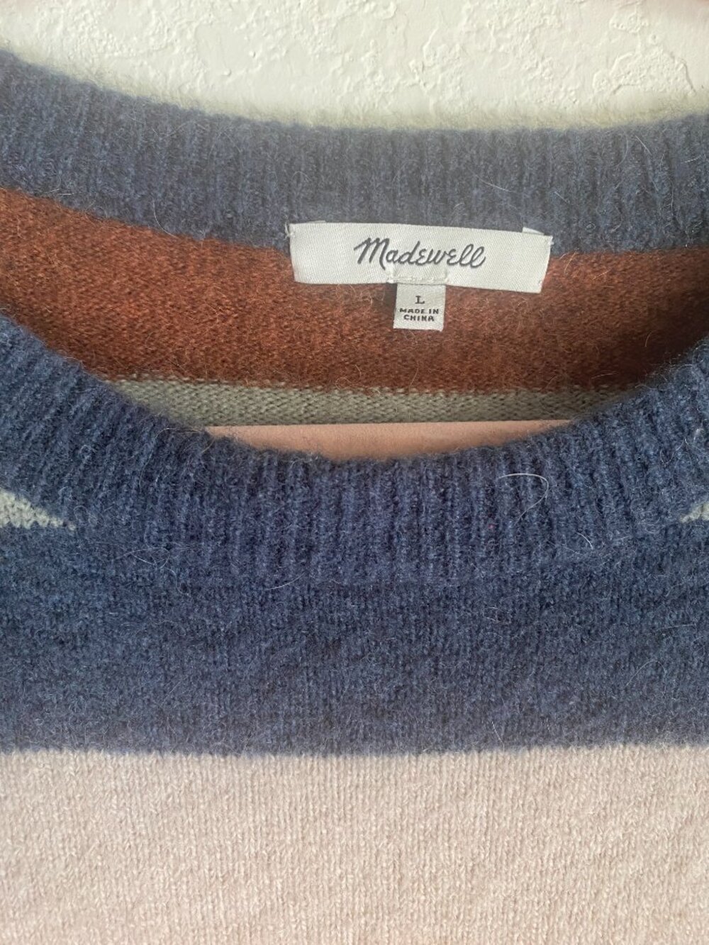 Madewell Mixed Striped Elmwood Pullover Sweater - Picture 3 of 4